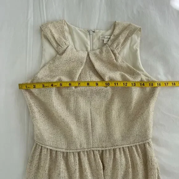 Shoshana Gold Metallic Sleeveless Mini Cocktail Dress, Size 2 - Picture 6 of 8